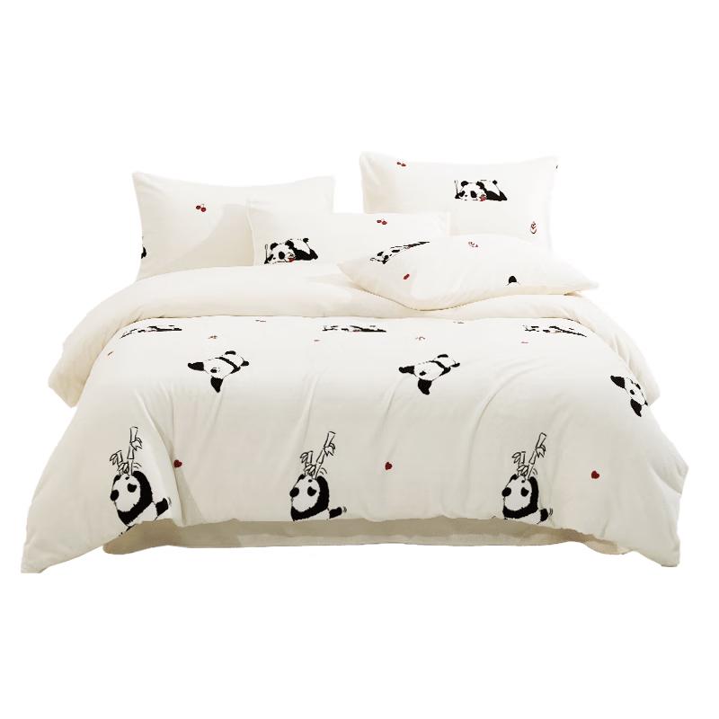 One s Member Premium Milk Velvet 4-Piece Bedding Set Duvet Cover 200x230cm
