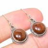 Natural Mahogany Obsidian Gemstone 925 Solid Sterling Silver Earring 1.25" G9u39