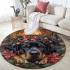 Rottweiler Round Area Rug,Carpet Rug for Living Room Bedroom Sofa Playroom Decor,Non-slip Floor Mat