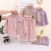 Girls Autumn Casual Sports Two Piece Set Windbreaker Hoodie Outfit Baby Kids Clothing