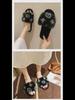 Autumn/Winter Women's Fur & Cotton Suede Slippers - Cross-Color Flat Home Wear.