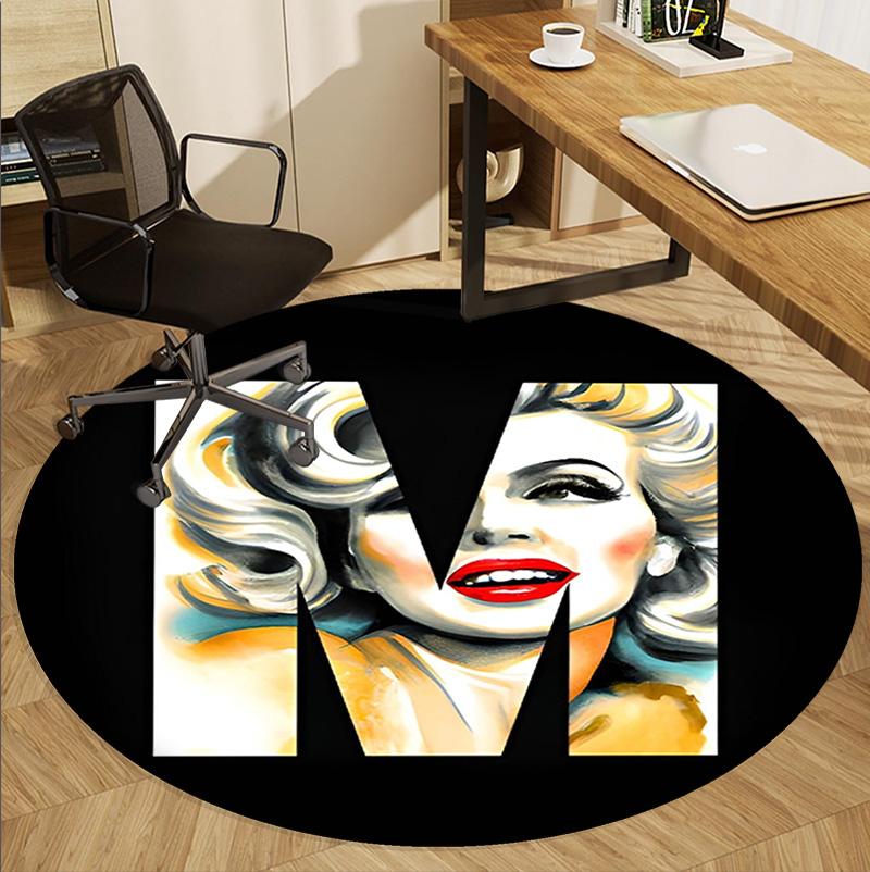 Marilyn Monroe Patroon Rond Tapijt, Binnen/Buiten Mat, voor Picknick, Speelkamer, Slaapkamer, Kantoor, Woonkamer, Huisdecoratie Tapijt, Verjaardagscadeau