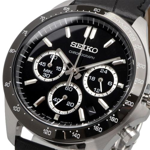 Seiko 1/5 Second Chronograph Quartz CHRONOGRAPH QUARTZ Wristwatch Men's SBTR021 Black Leather