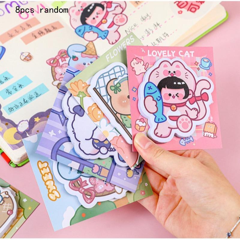 Office School Supplies Bear Special Shaped Sticky Note Student Cartoon Message Paper Girls Handbook Cute Kawai Stationery Gift