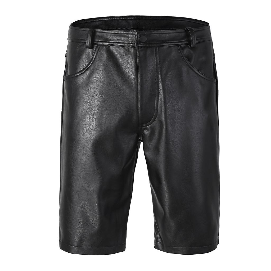 Mens Clubwear Faux Leather Boxer Shorts 