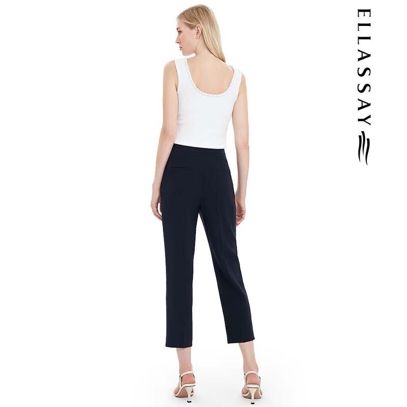 ELLASSAY Women's Straight Leg Cropped Tri-Acetate Suit Pants