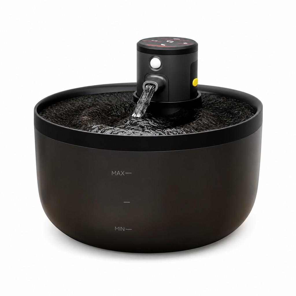 Ceramic Cat Water Fountain with Stainless Steel Circulation