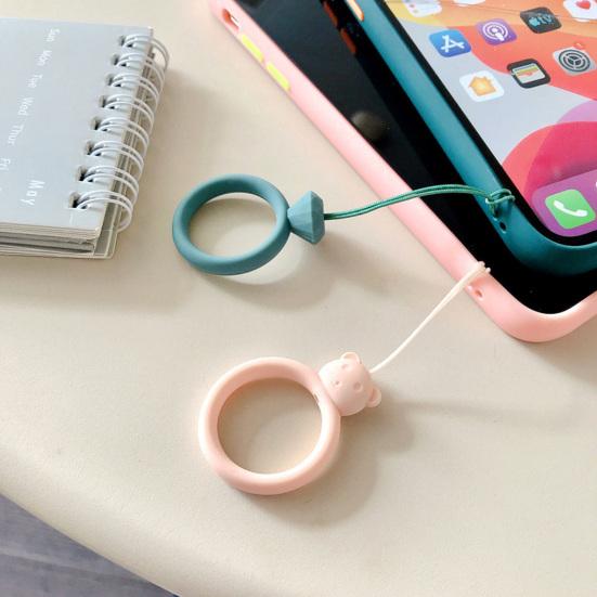 2 Τεμάχια Παγκόσμιο Κινούμενο Σχέδιο Σιλικόνης Τηλεφώνου U Σχήμα Δίσκου Δαχτυλίδι Δαχτύλου Κορυδόνι