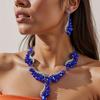 Ensemble de bijoux de luxe européens et américains en pierres précieuses en forme de larme: Collier et Boucles d'oreilles pour Banquets du Soir