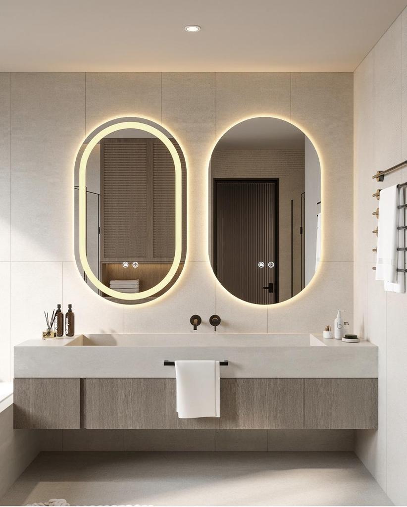 Oval LED Smart Vanity Mirror with Touch Screen