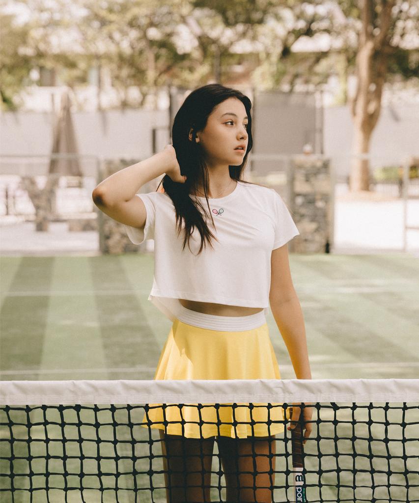 GAME SET MATCH 2-Layer Dri-Fit Tennis Skirt_Yellow