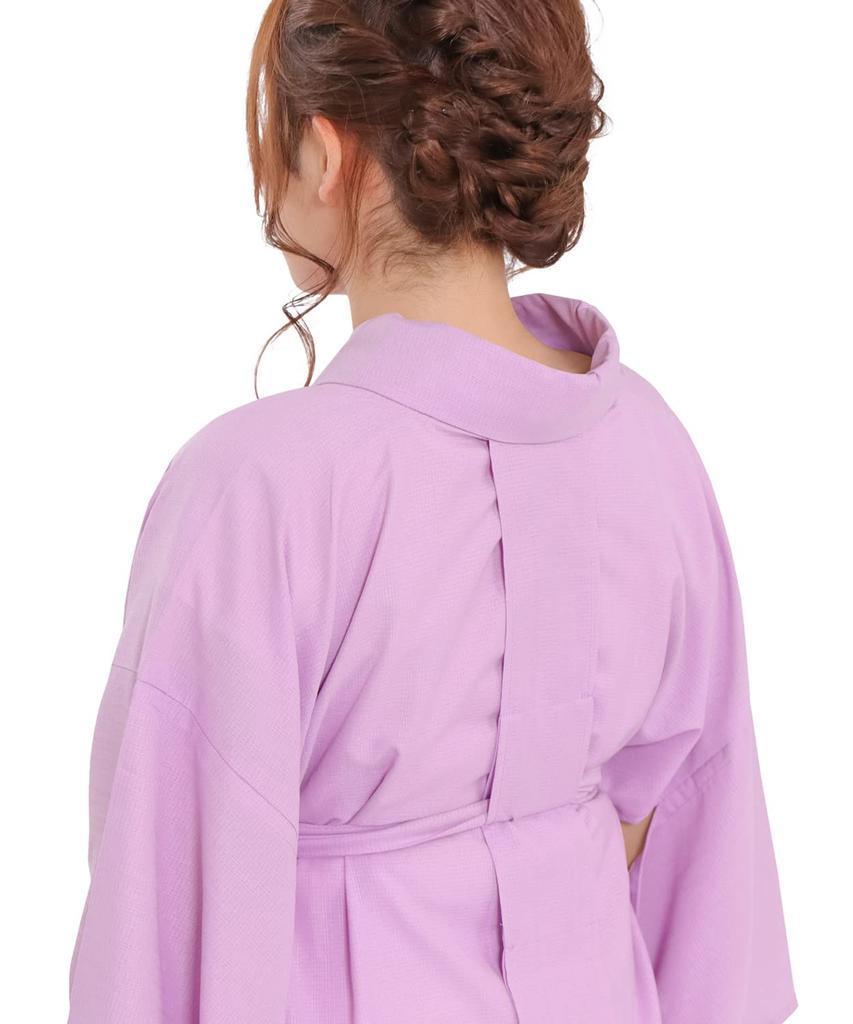 KYOETSU Cool Pass Summer Wear with Collar Size Women's Two-Piece Undershirt, Washable, (Compatible Stiffeners, Wisteria, L)