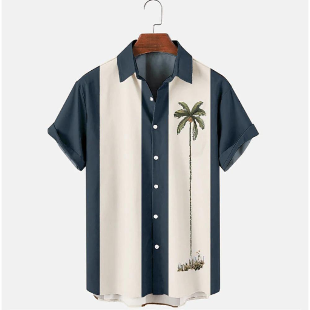 Men's Coconut Tree 3D Print Shirt Button Up Shirt Casual Shirt Summer Shirt Short Sleeve Daily Vacation Clothing