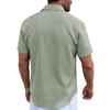 Summer New Men's Solid Color Lapel Short Sleeve Loose Breathable Business Casual Shirt