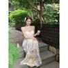 New Chinese Bustling Streamer Seaside Vacation Dress Women's Summer French Sexy Backless Suspender Dress