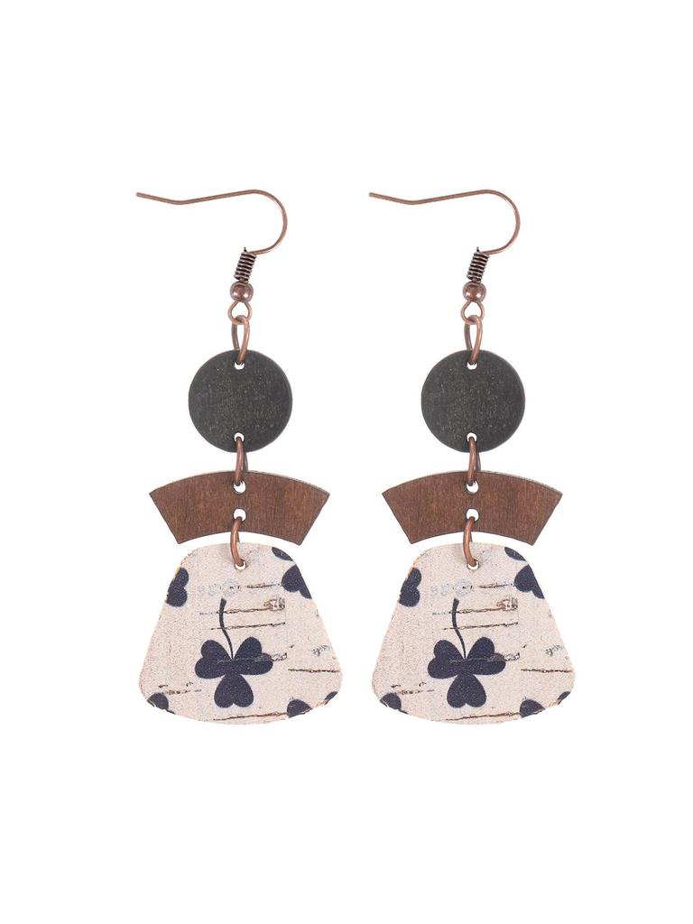 Bohemian Multi-layer Patchwork Geometric Cork Earrings