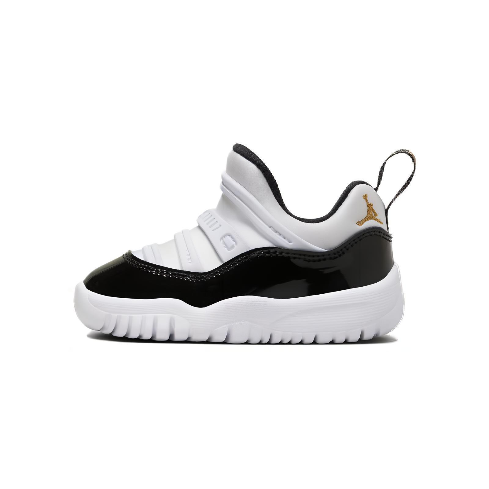 

Jordan Air Jordan 11 Retro Little Flex Gratitude Abrasion Resistant Low top Toddler Shoes White Black BQ7102-170 18.5