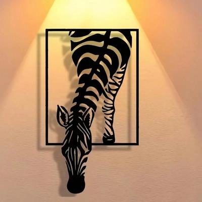 1 Pz Elegante Minimalista Zebra Metallo Decorazione da Parete