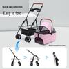 Lightweight Foldable Pet Stroller with Detachable Basket for Dogs and Cats