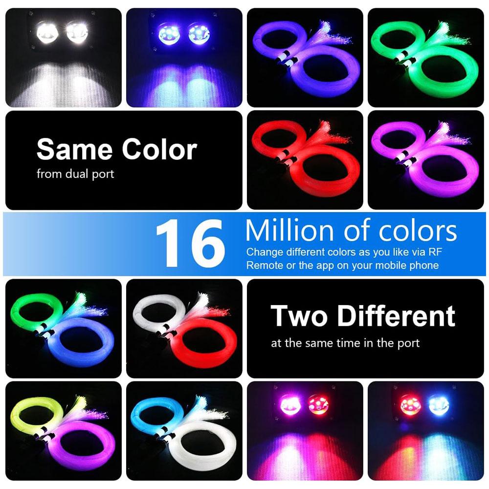 32W Twinkle Dual port Fiber Optic Star Ceiling Kit with RGB Meteor effect APP Car Roof stars Fiber Optic Starry Sky Car Ceiling