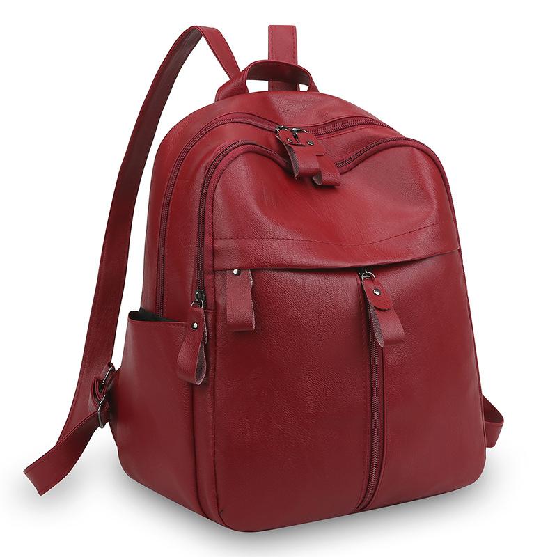 

TS JYL laptop bag,Multi-Purpose PU Backpack Large Vintage Korean Outdoor Women Backpack OneSize красный