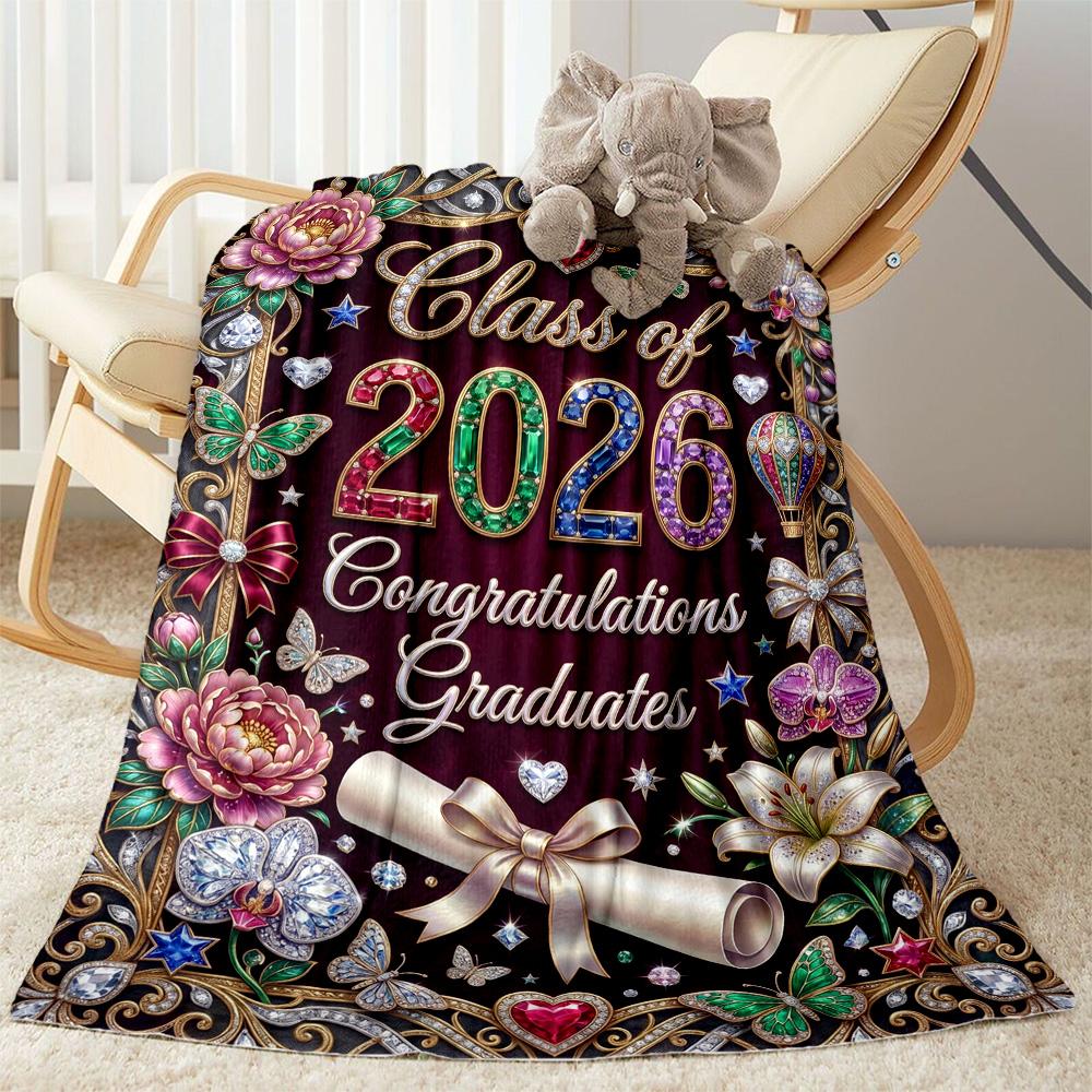 Graduation Motivation Blanket Comfortable Great for Office Seaside Couch Four Seasons Universal Stylish Decor