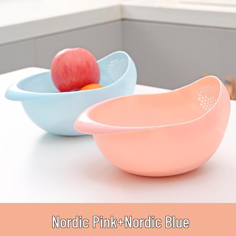 Rice Washing Sieve and Drain Basket - Fine Mesh, Non-Leak, Multi-Purpose Basin for Kitchen and Household Use