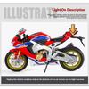 1/9 Maßstab Honda HRC CBR1000RR Fire Blade Legierung Sportmotorrad Diecasts Metall Spielzeug Rennmotorrad Modell mit Licht Kindergeschenk