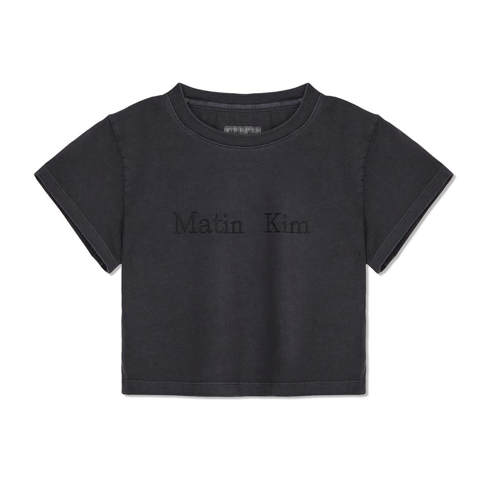 [Matinkim] Укороченный топ с пигментным логотипом S