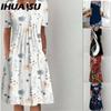 Women's Fashion Summer Spring Short Sleeve O-Neck Casual Dresses
