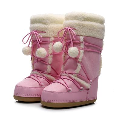 Winterstiefel Damen Schneestiefel Kältefest SkistiefelWarme Mid-Calf Space Boots Rutschfeste Baumwollschuhe 35-40