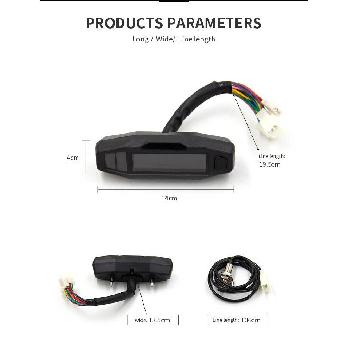 Motorcycle LCD Digital Odometer Speedometer Universal AD Mini Tachometer Dashboard Instrument LED Display For Russian KR200