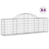 VidaXL Paniers à gabions arqués 4 pcs 200x30x60/80 cm Fer galvanisé, gabion, cage de gabion, panier de mur de gabion, mur de 3146070
