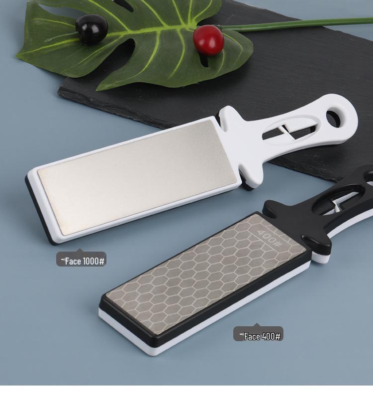 Diamond Ceramic Scissors & Knife Sharpener with Whetstone - Household Sharpening Stick & Kitchen Tool Diamond Two-Sided Knife Sharpener