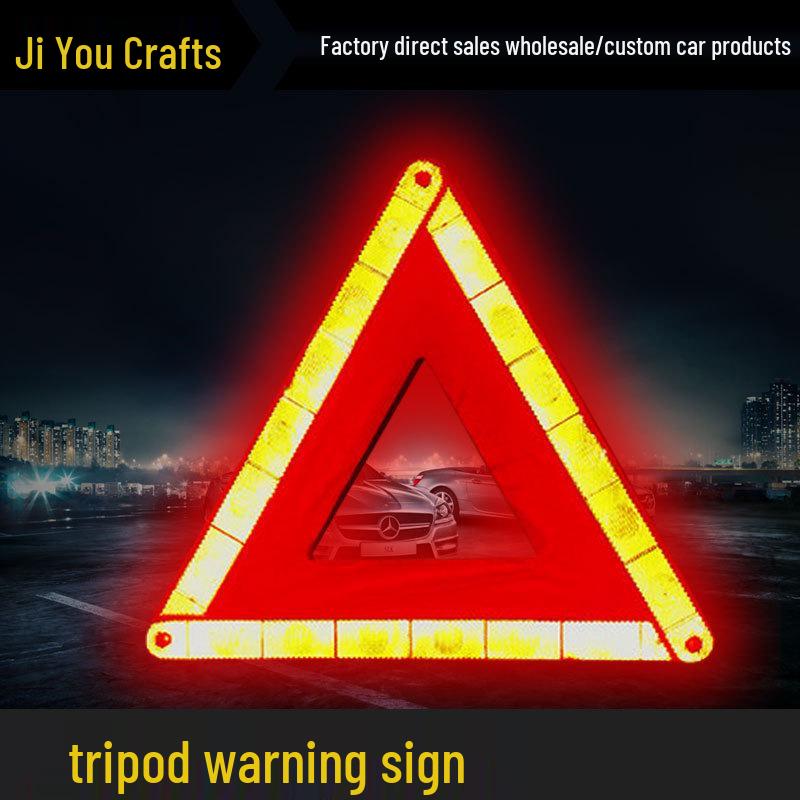 Reflective Car Warning Triangle for Safety and Parking