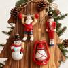 Cartoon Plastic Ornaments Santa Tree Designs Colorful Christmas Decorations with Unique Poses Festive Hanging Decor for Tree & Home Display