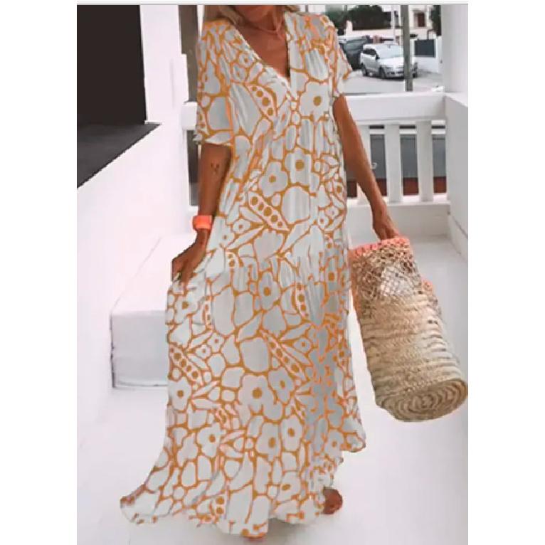 New Year Summer Vacation Beach Music Festival Commuting Work Comfortable Sexy Elegant Women'S Fashion Printed Dress