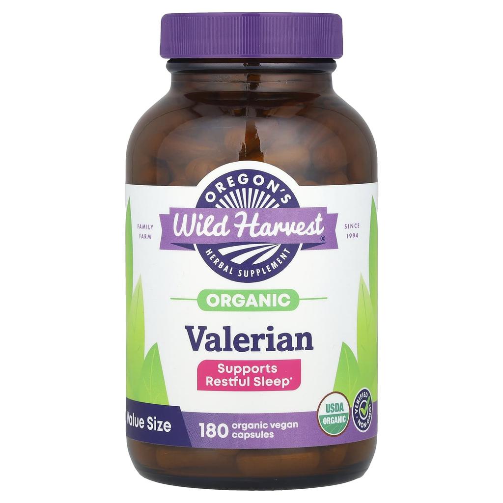 Oregon'S Wild Harvest, Organic Valerian, Veggie Capsules, 180 (450Mg/Capsule)