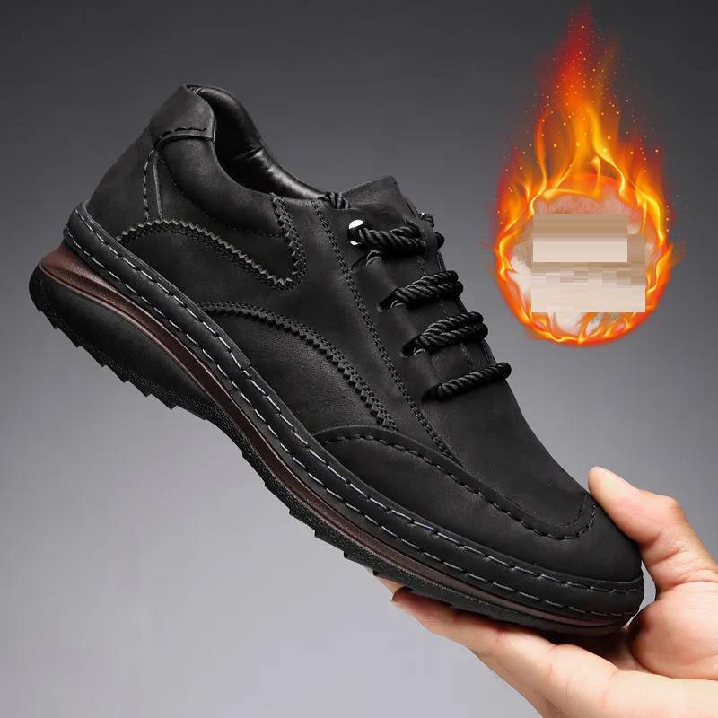 Fashion Luxury Brand Mens Casual Shoes  Leather Men Business Flat Top Quality Male Oxford Shoes Handmade Breathable Walking Shoes