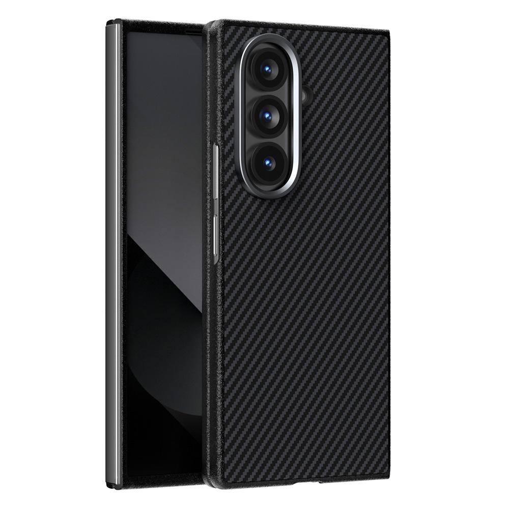 ABEEL For Samsung Galaxy Z Fold7 5G Magnetic Case Carbon Fiber Texture TPU PC PU Phone Back Cover