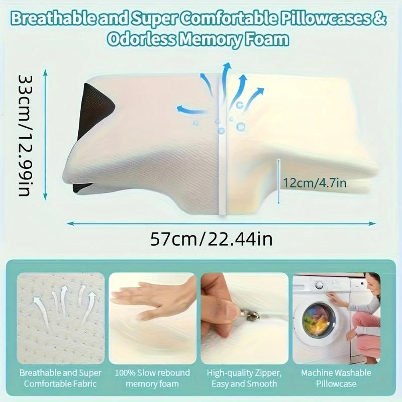 Black Butterfly Shape Memory Foam Cervical Pillow Ergonomic Orthopedic Slow Rebound Neck Pain Support Pillow