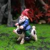 Resin Micro Landscape Gnome Figurine With Pig For Home Garden And Holiday Gift