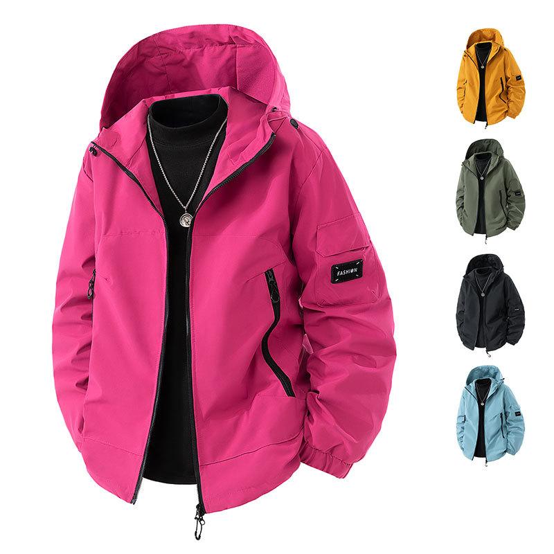 Giacca Primaverile Antivento con Cappuccio, Abbigliamento da Lavoro per Sport all'Aria Aperta, Tuta da Alpinismo Americana, Giacca Leggera