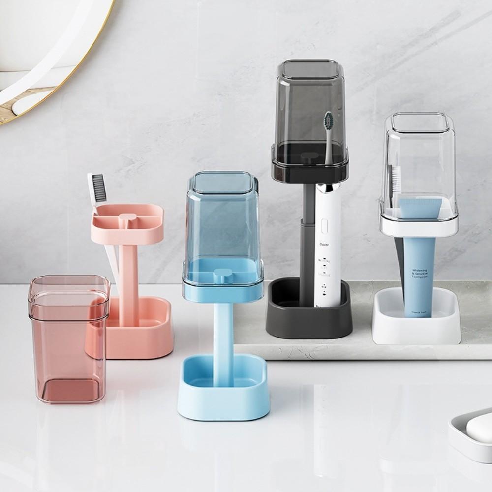 All-in-One Toothbrush Holder with Lid Toothbrush Organizer Bathroom Supplies Mouthwash Cup Couple