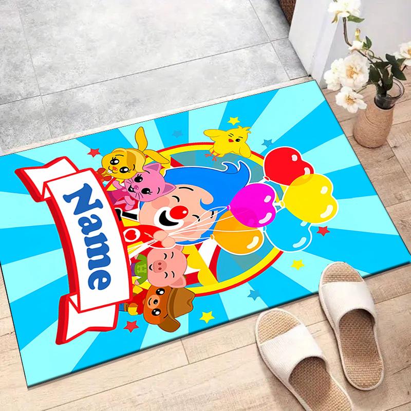 Custom Flim Flim Mat Personalized Name, Polyester Washable Indoor Entryway Rug, Gift for Christmas, Easter, Thanksgiving Day
