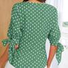 Mote Dame Sommer O-hals Topper Casual Halv Erm Polkadotter Trykk Bluse