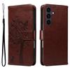 For Samsung Galaxy S25 FE Phone Case with Stand Cat Tree Pattern Leather Wallet Mobile Cover