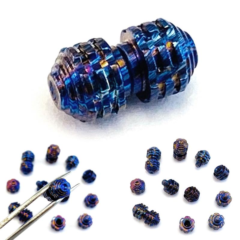 Precise Machined Fold Knivies Thumb Studs Corrosion Resistant Titaniums Damascus Pins Compatible for 2.1-3MM Blade Thickness