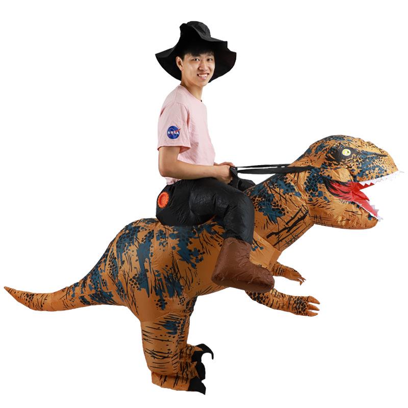 Halloween Kinder T-Rex aufblasbares Kostüm - Lustige Dinosaurier-Maskottchen für Partys