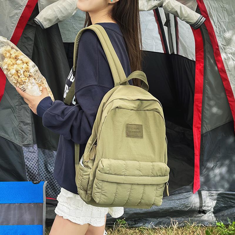 Student School Bag Men's Solid Color Backpack Women's Large Capacity Backpack